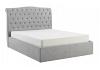 4ft6 Double Roz light grey fabric upholstered Ottoman lift up bed frame bedstead 7